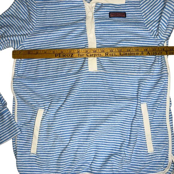 Vineyard Vines blue and white terry cloth striped pullover The Shep Shirt sz SM - Picture 4 of 7